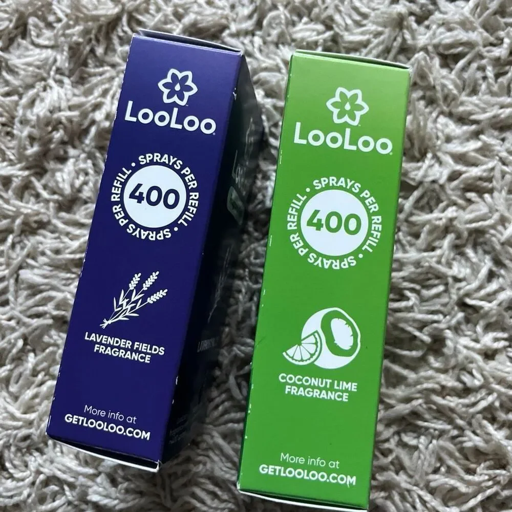 LooLoo Touch Free Toilet Freshener Fragrance Refill (2) Coconut Lime & Lavender